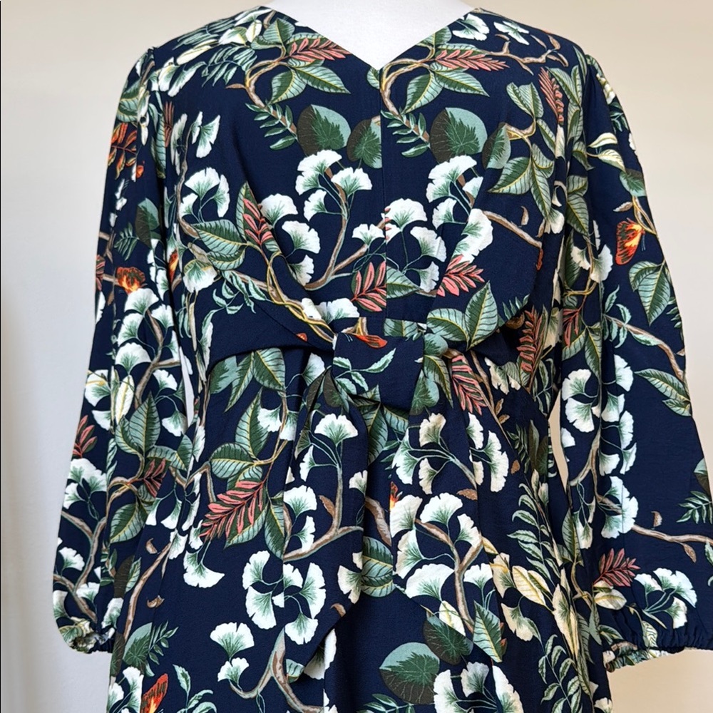 LOFT-Leafed Tie Frong Midi Dress - Picture 6 of 11